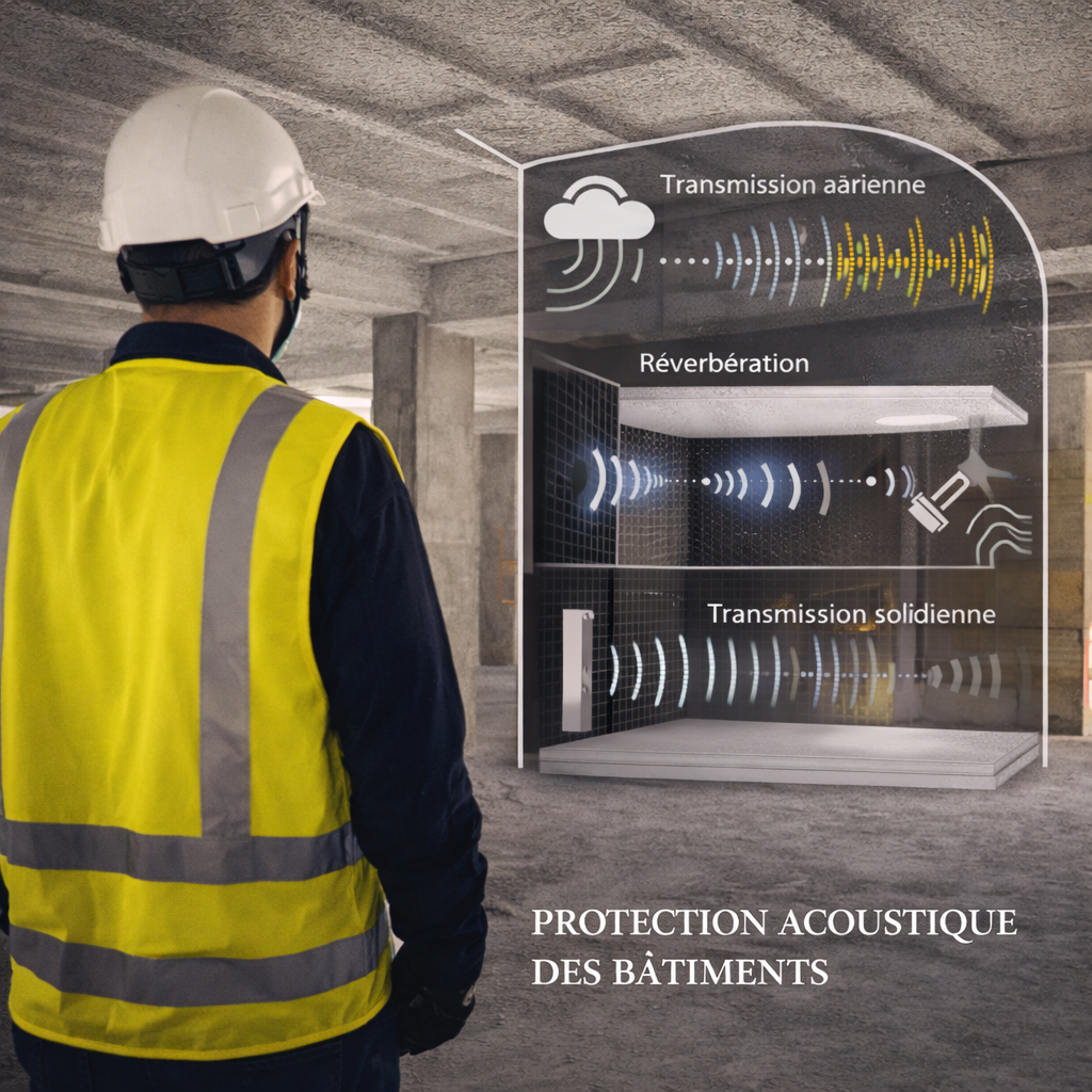 Protection acoustique des bâtiments et transmission aérienne et solidienne du son